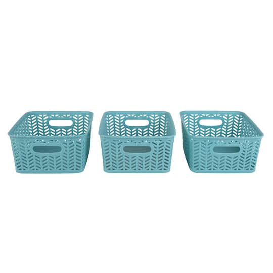 Simplify Small Herringbone Storage Basket